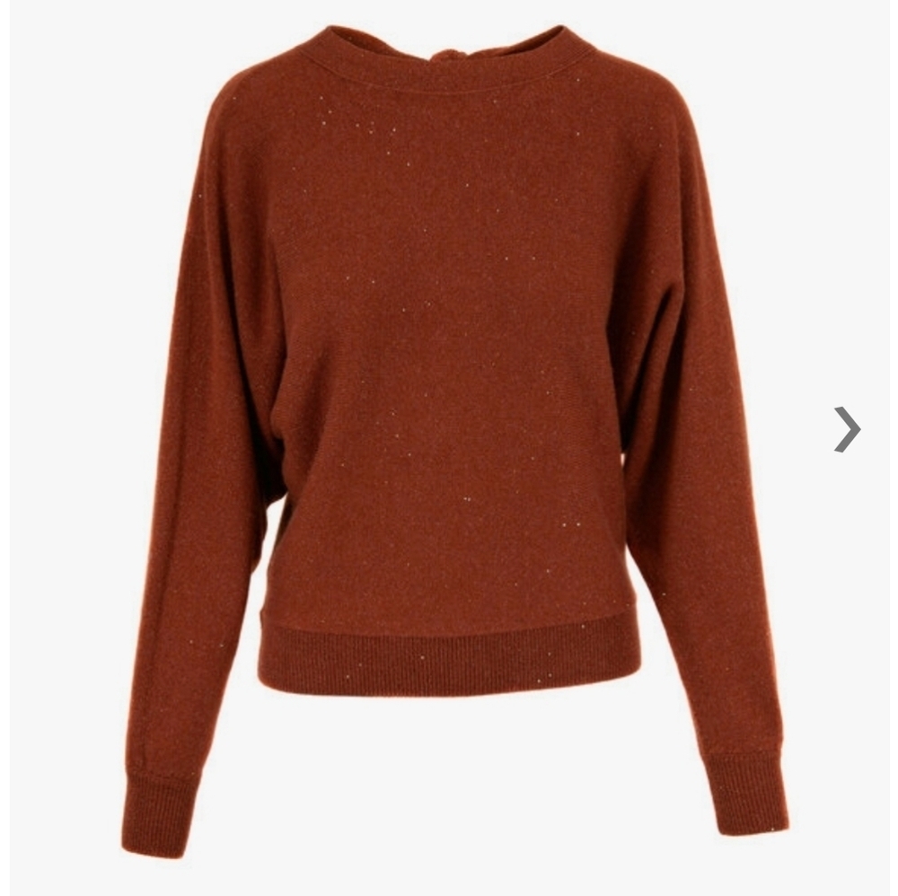 Lafayette 148 New York Cappuccino Melange Chine Doleman Tie-Back Sweater